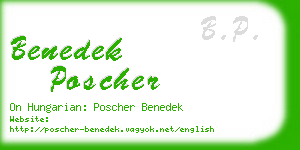 benedek poscher business card